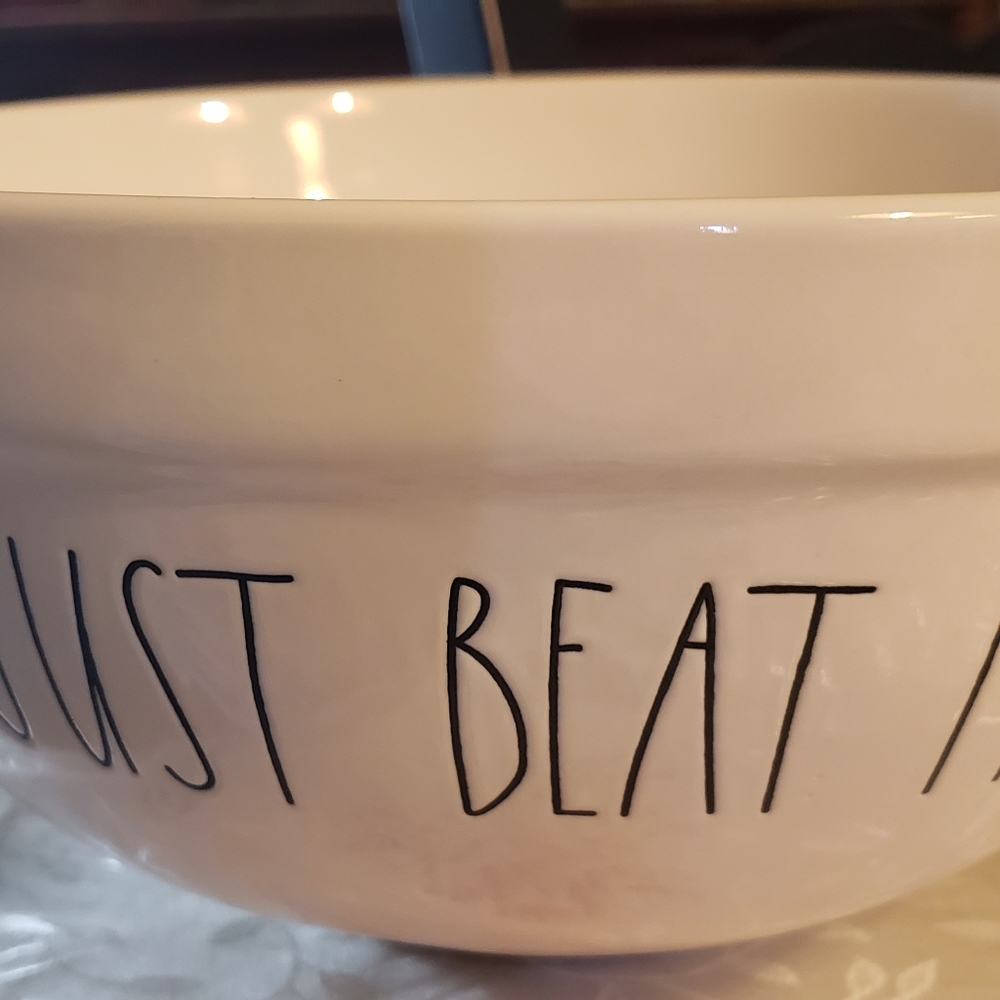 Rae Dunn Large mixing bowl "JUST BEAT IT"